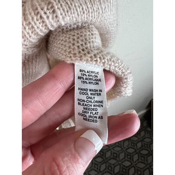 Saks Fifth Avenue Women Cowl Neck Open Side Tunic Sweater Vest Beige‎ S Capsule - Picture 8 of 16